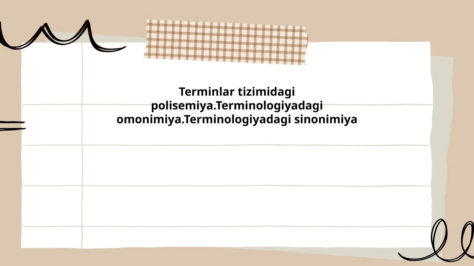 Terminlar tizimidagi polisemiya.Terminologiyadagi omonimiya.Terminologiyadagi sinonimiya