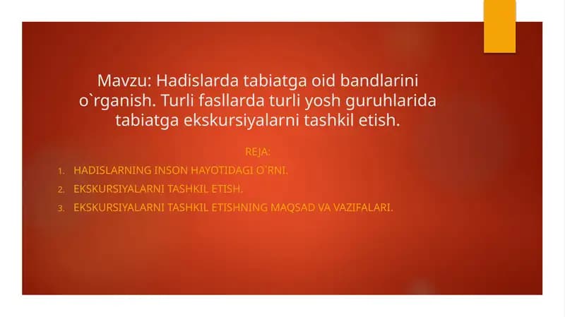 Hadislardatabiatgaoidbandlarinio`rganish