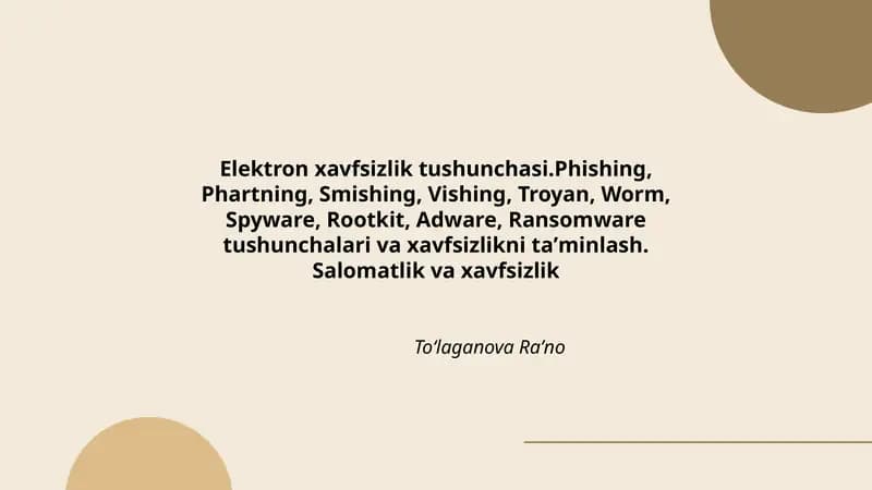 Elektron xavfsizlik tushunchasi