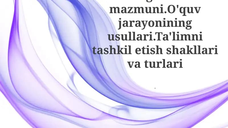 Boshlang'ich Ta'lim Mazmuni