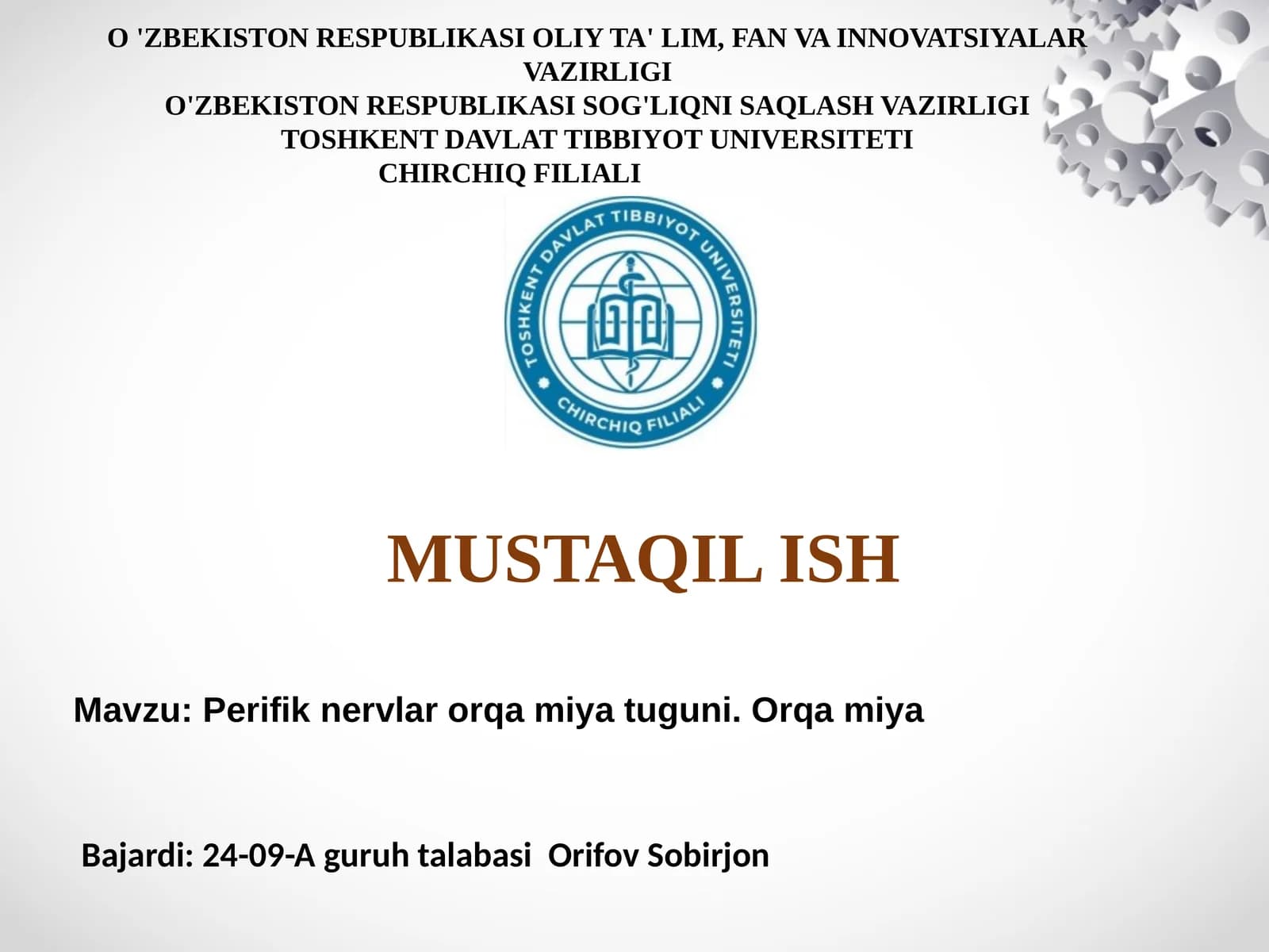 Orqa miya nervlar orqa miya tuguni
