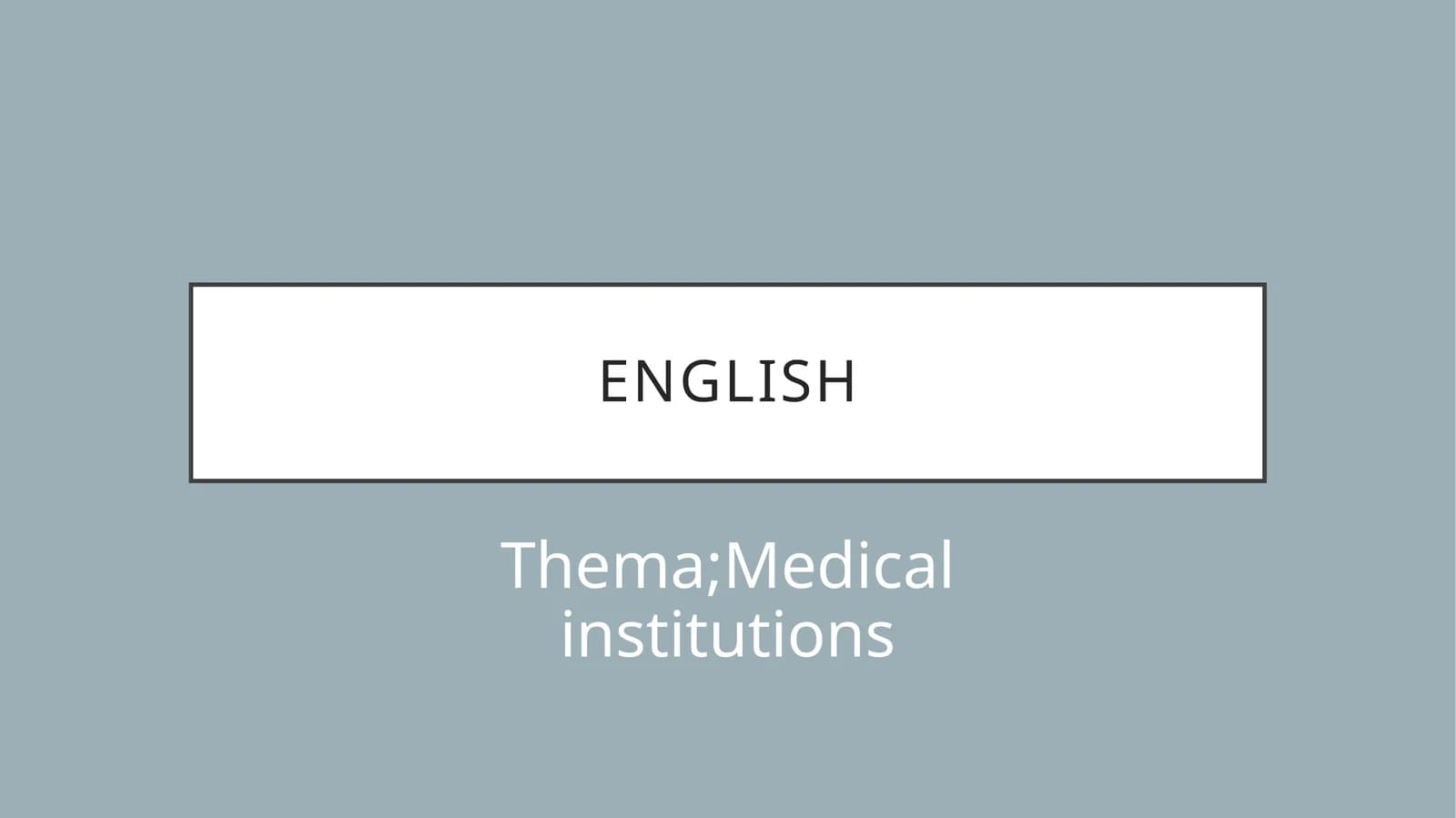 Types of Medical Institutions