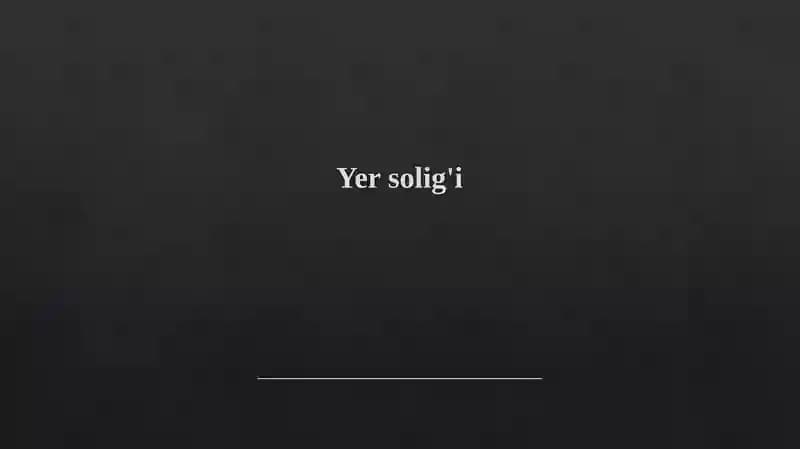 Yer solig'i