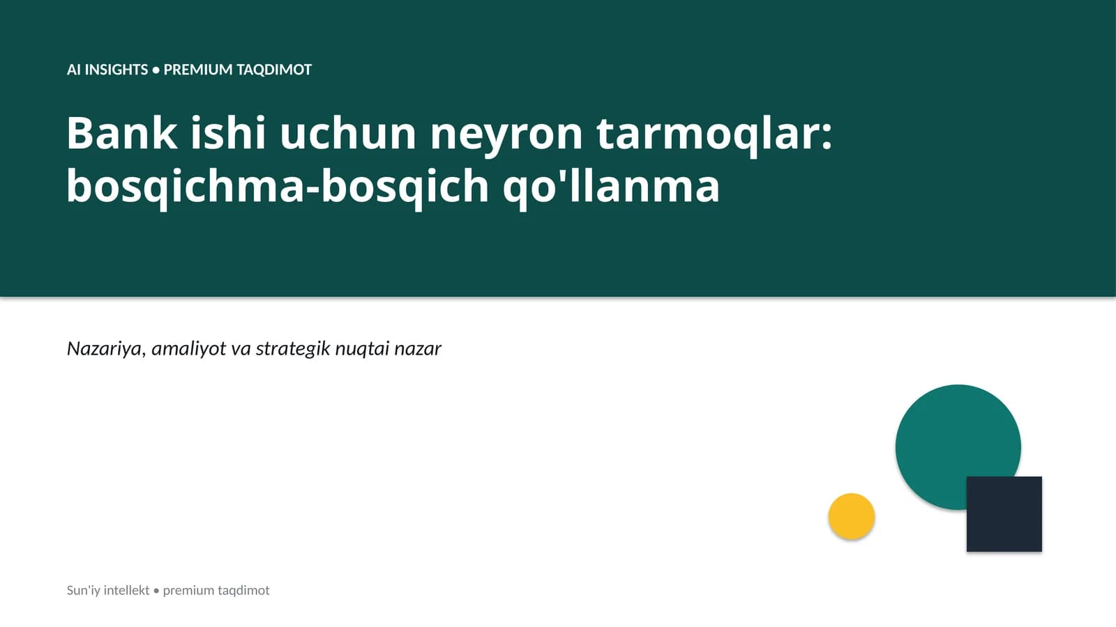 Neiron tarmoqlar: bosqichma-bosqich qo'llanma