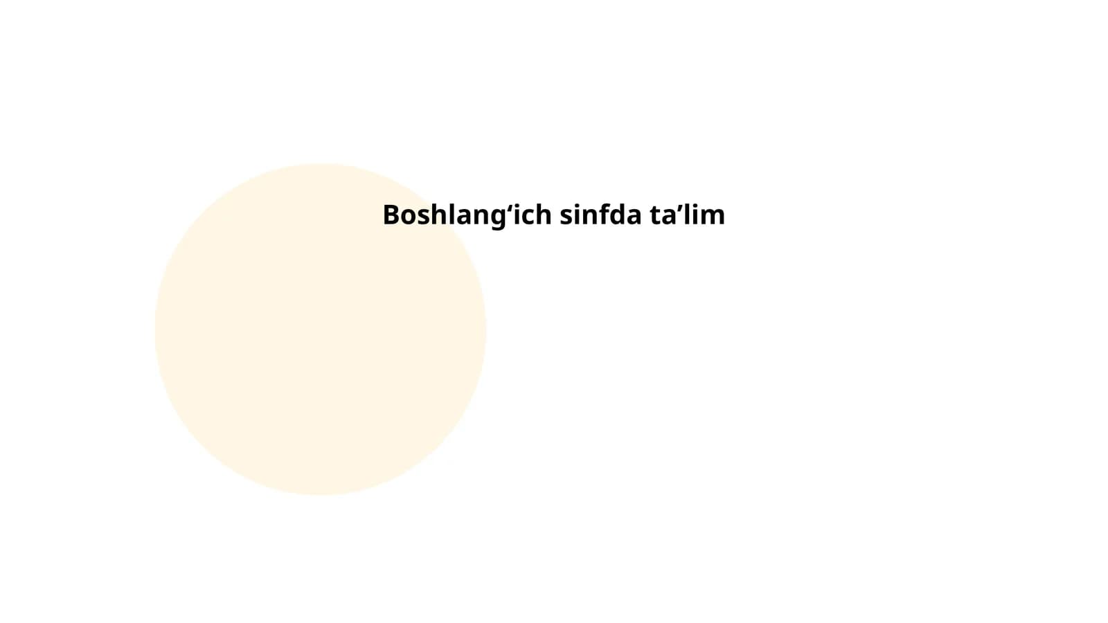Boshlangʻich sinfda ta’lim