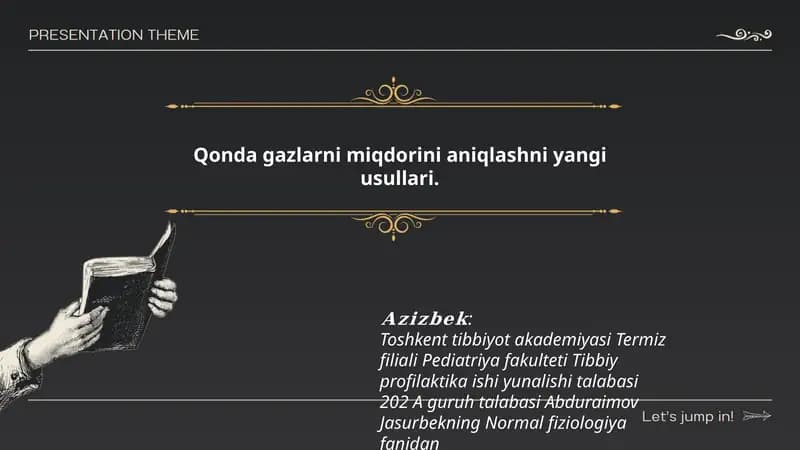 Qonda gazlarni miqdorini aniqlashni yangi usullari