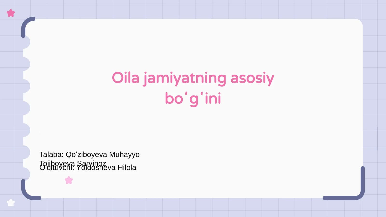 Oilaning O'rniga Jamoyilashuv
