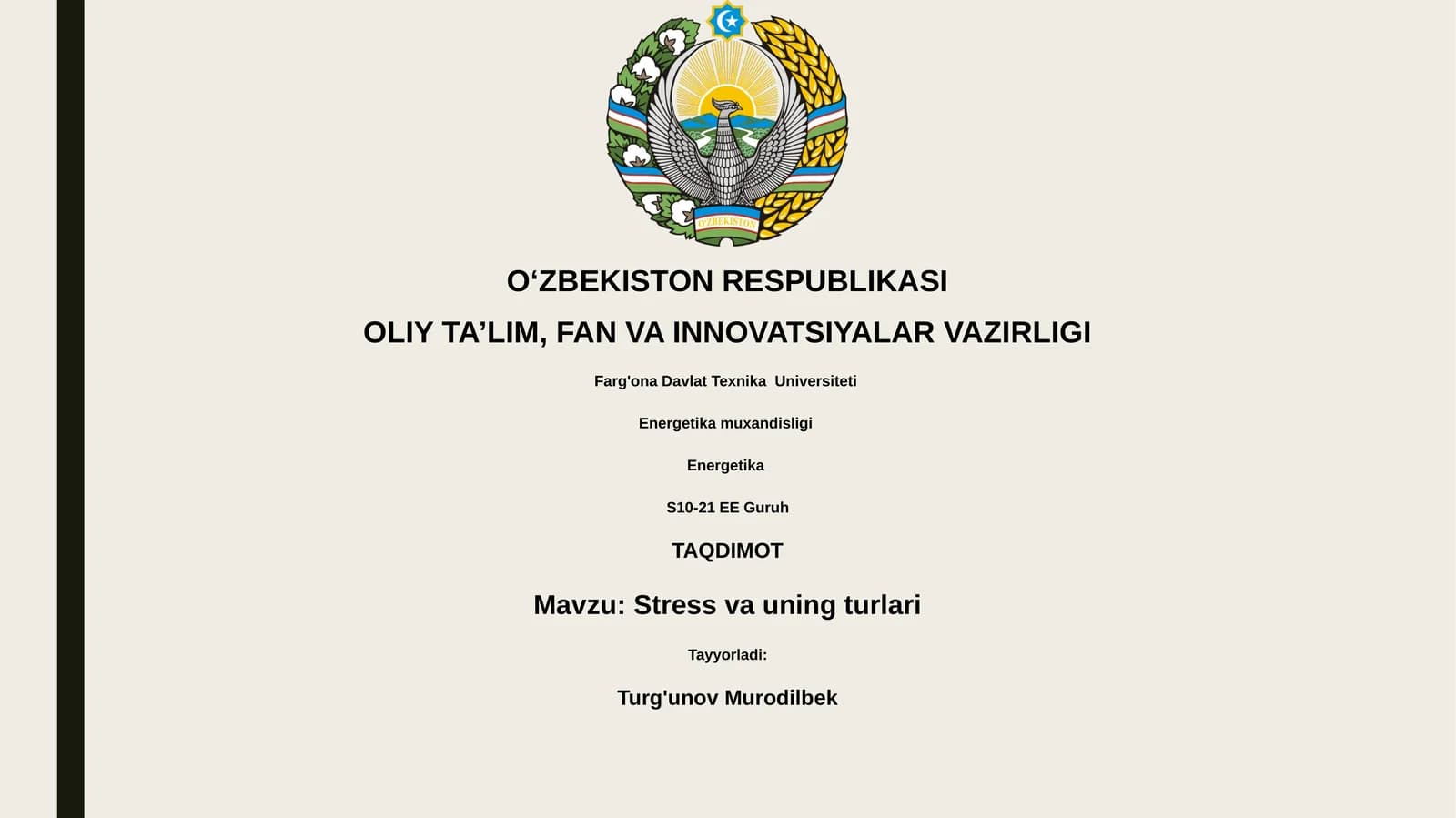 Stress va uning turlari
