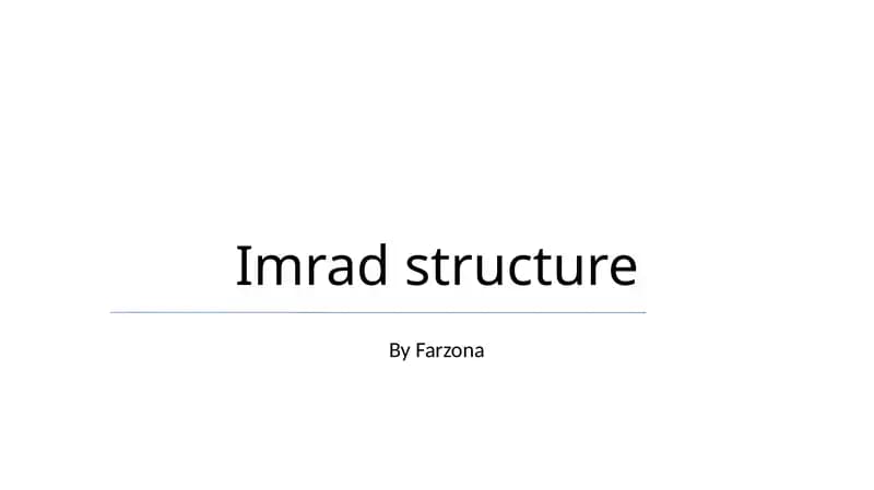 Imrad structure