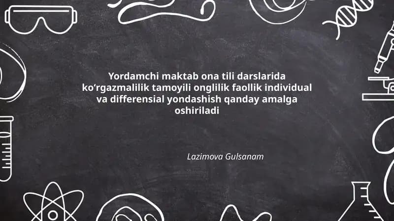 Ko'rgazmalilik tamoyili onglilik faollik individual va differensial yondashish