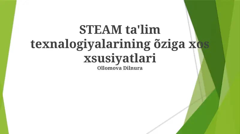 STEAM ta'lim texnologiyalari