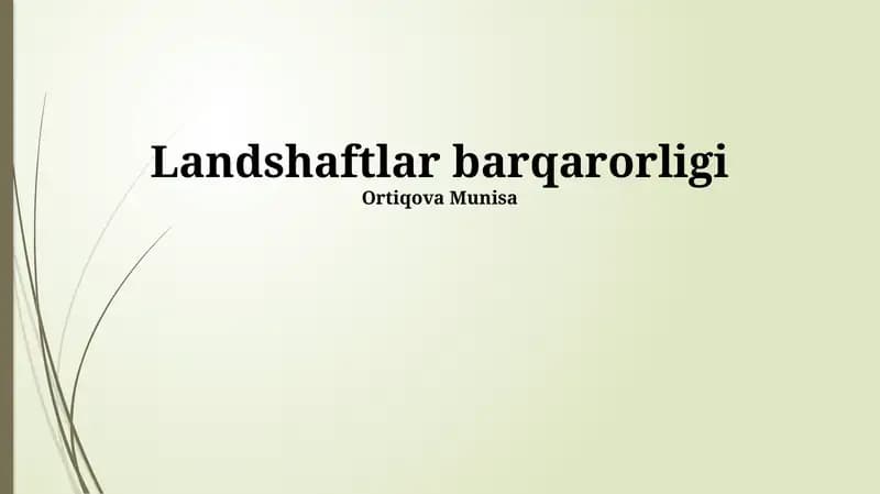 Landshaftlar barqarorligi