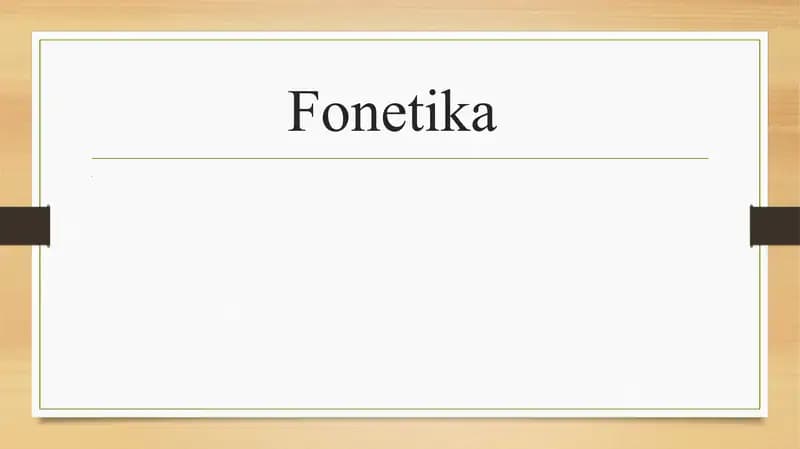 Fonetika