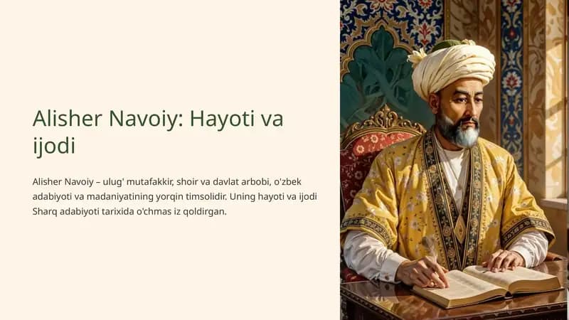 Alisher Navoiy: Hayoti va ijodi