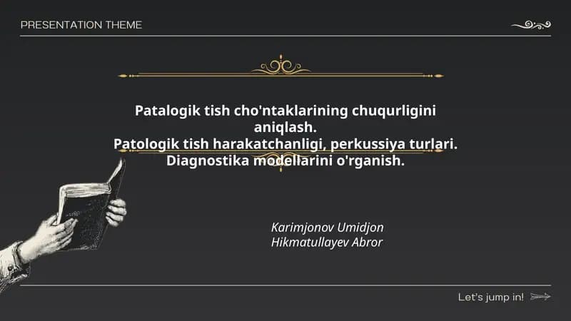 Patalogik tish cho'ntaklarining chuqurligini aniqlash