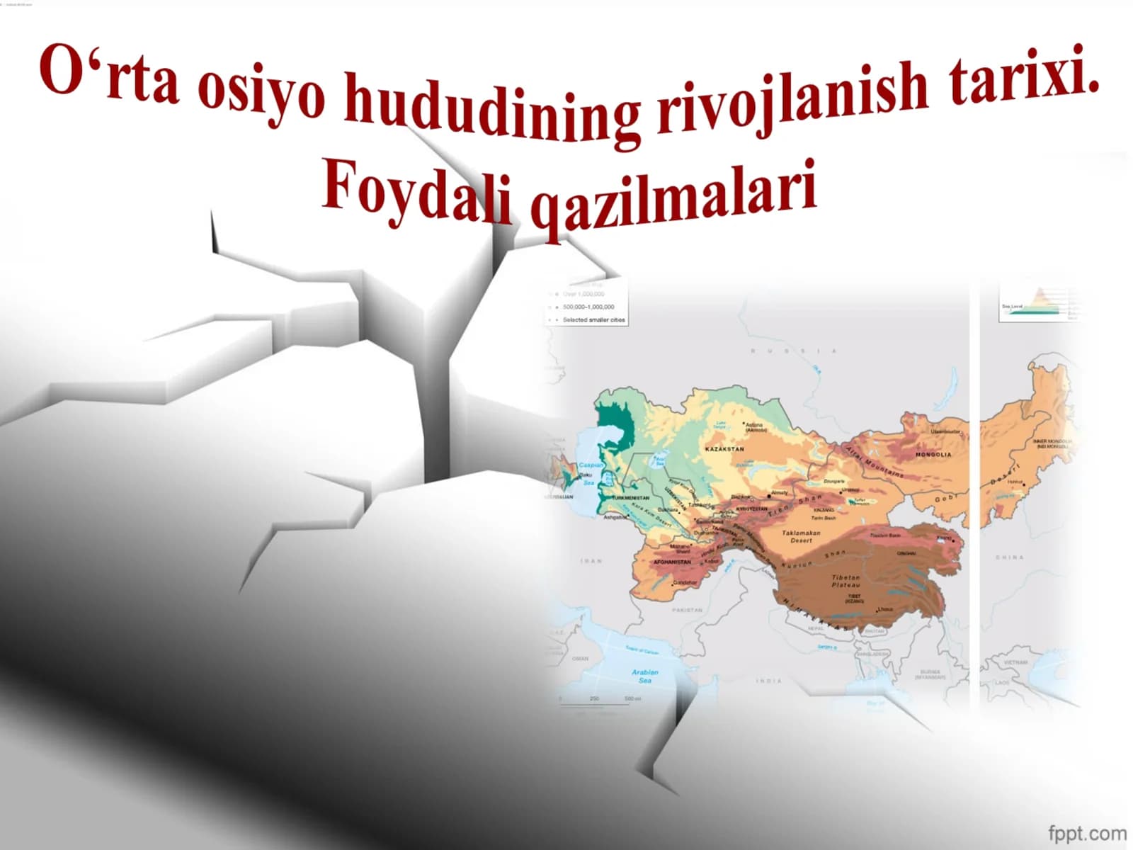 O‘rta osiyo hududining rivojlanish tarixi.  Foydali qazilmalari