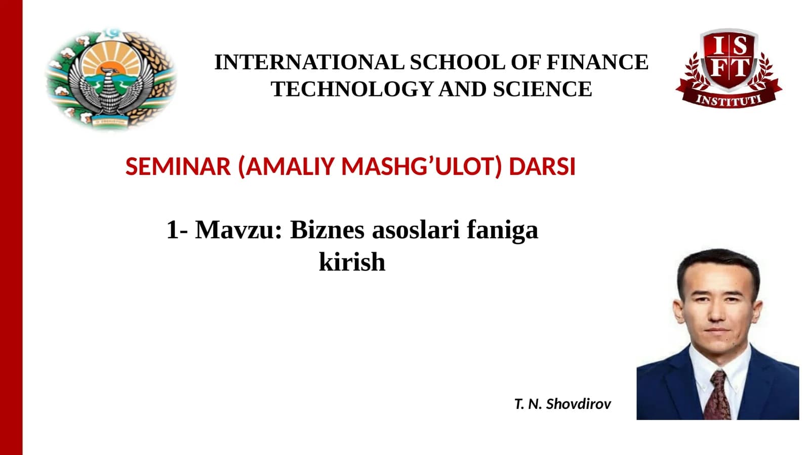 Biznes asoslari faniga kirish