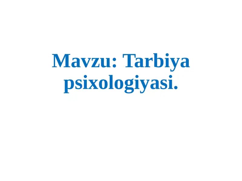 Tarbiyapsixologiyasi