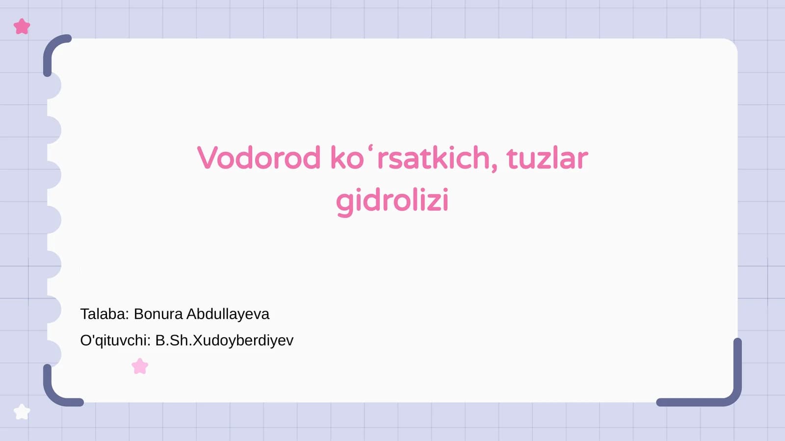 Vodorod koʻrsatkich, tuzlar gidrolizi