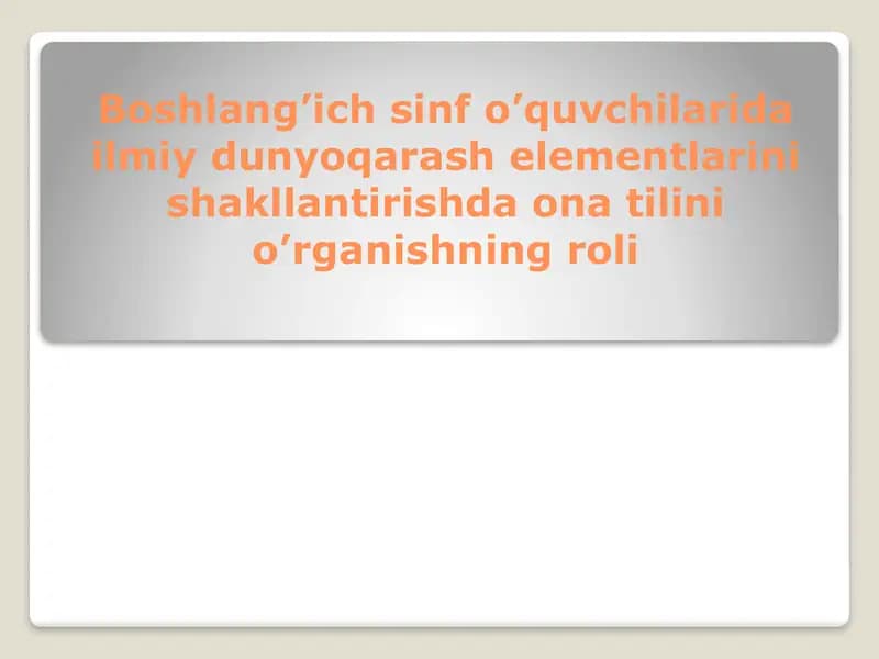 Ona tilini o'rganish