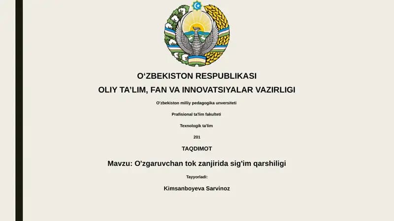 O'zgaruvchan tok zanjirida sig'im qarshiligi