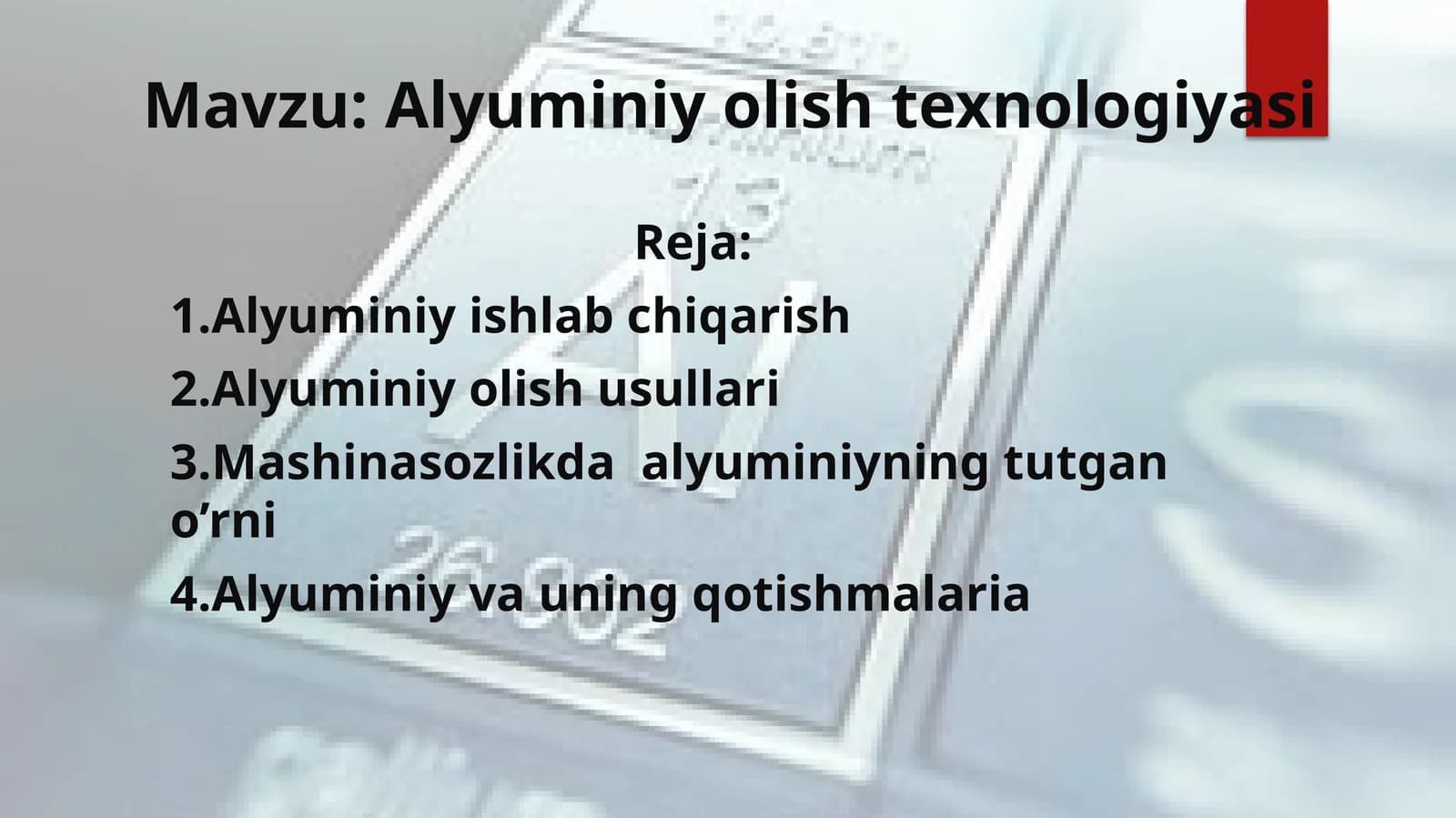 Alyuminiyolishtexnologiyasi
