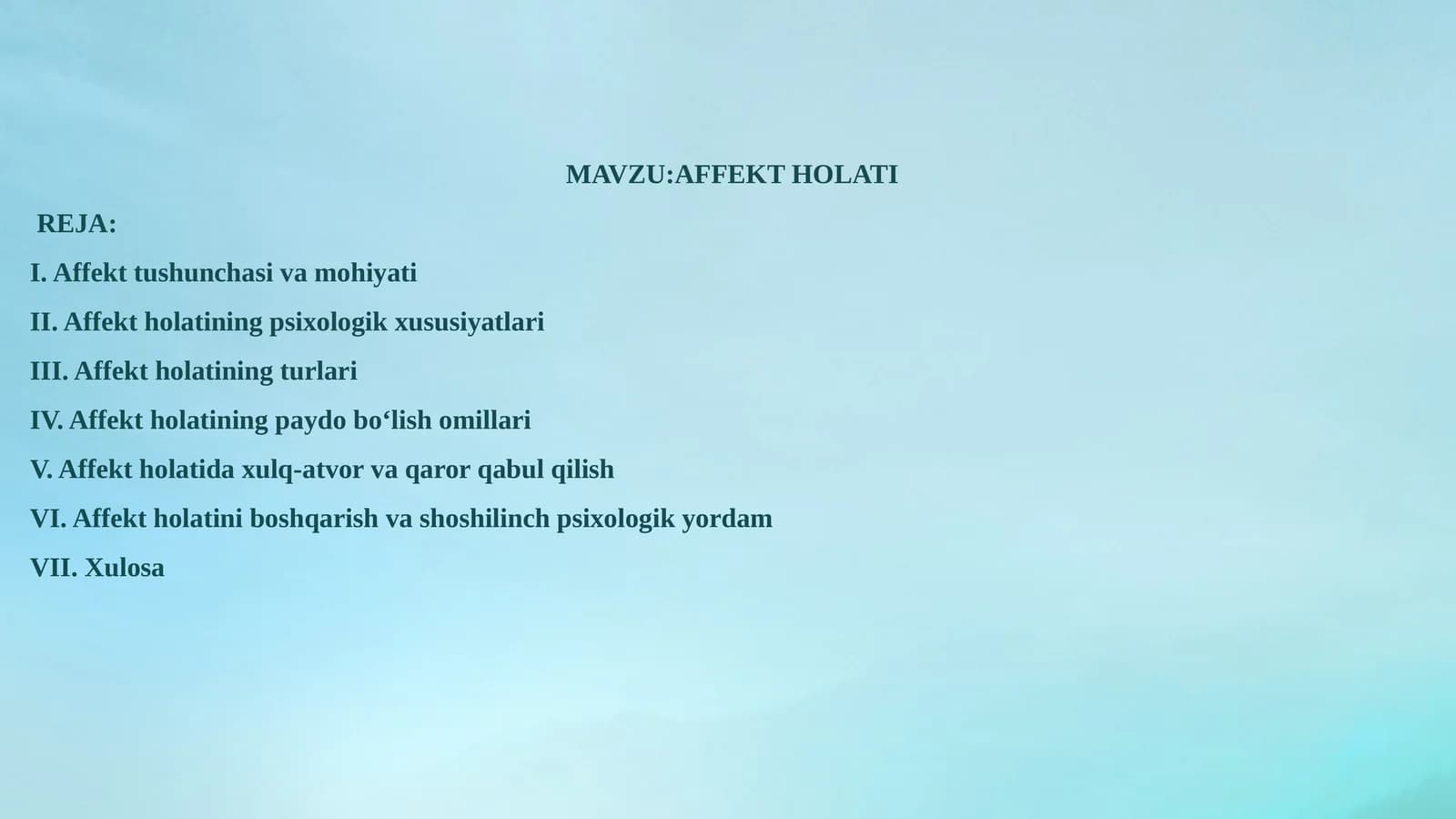 AFFEKT HOLATI