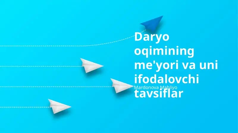 Daryo oqimining me'yori va uni ifodalovchi tavsiflar
