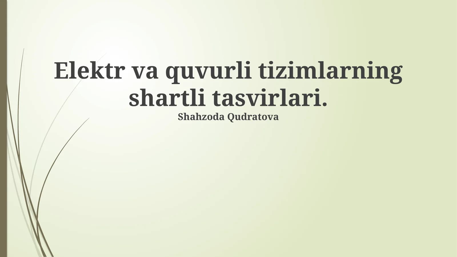 Elektr va quvurli tizimlarning shartli tasvirlari