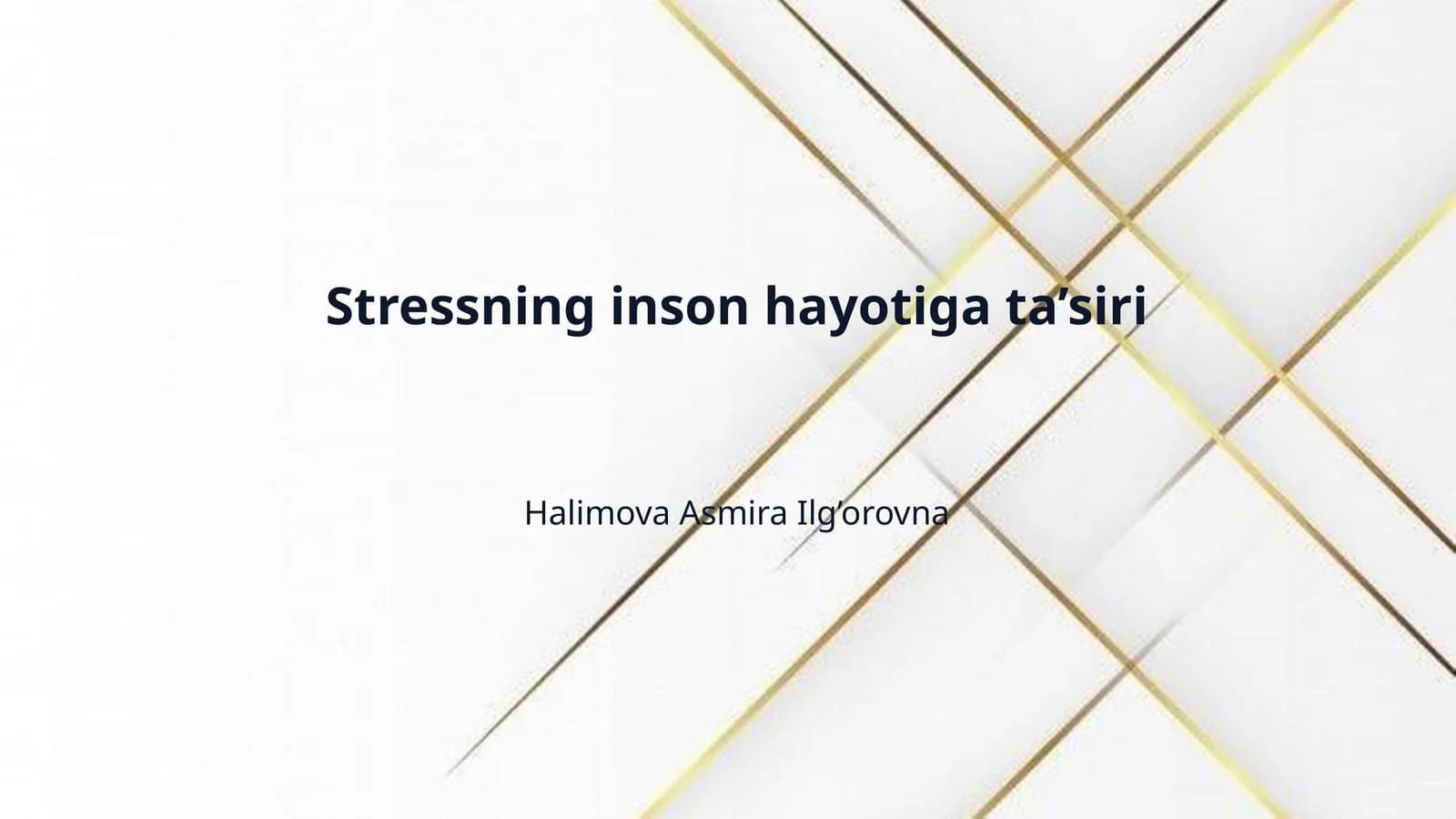 Stressning inson hayotiga ta’siri