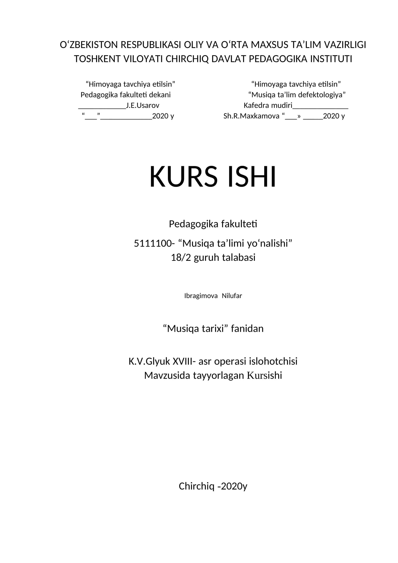 K.V.Glyuk XVIII-asro operasi islohotchisi