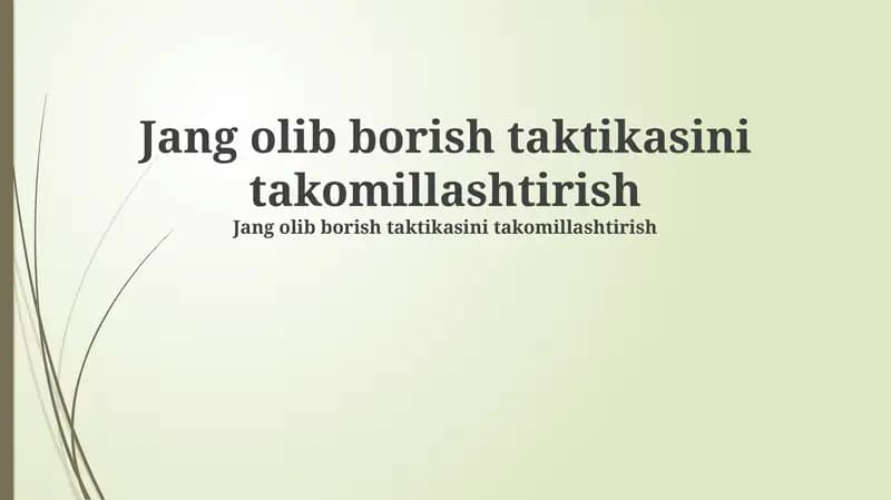 Pozitsion kurash va taktika asoslari