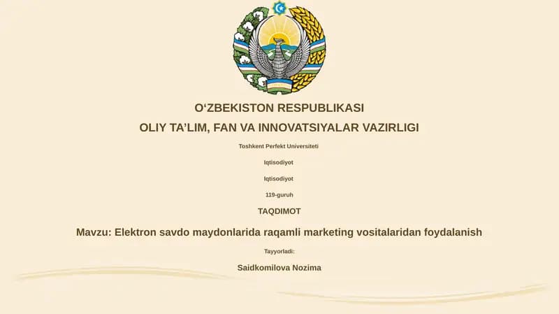 Elektron savdo maydonlarida raqamli marketing vositalaridan foydalanish