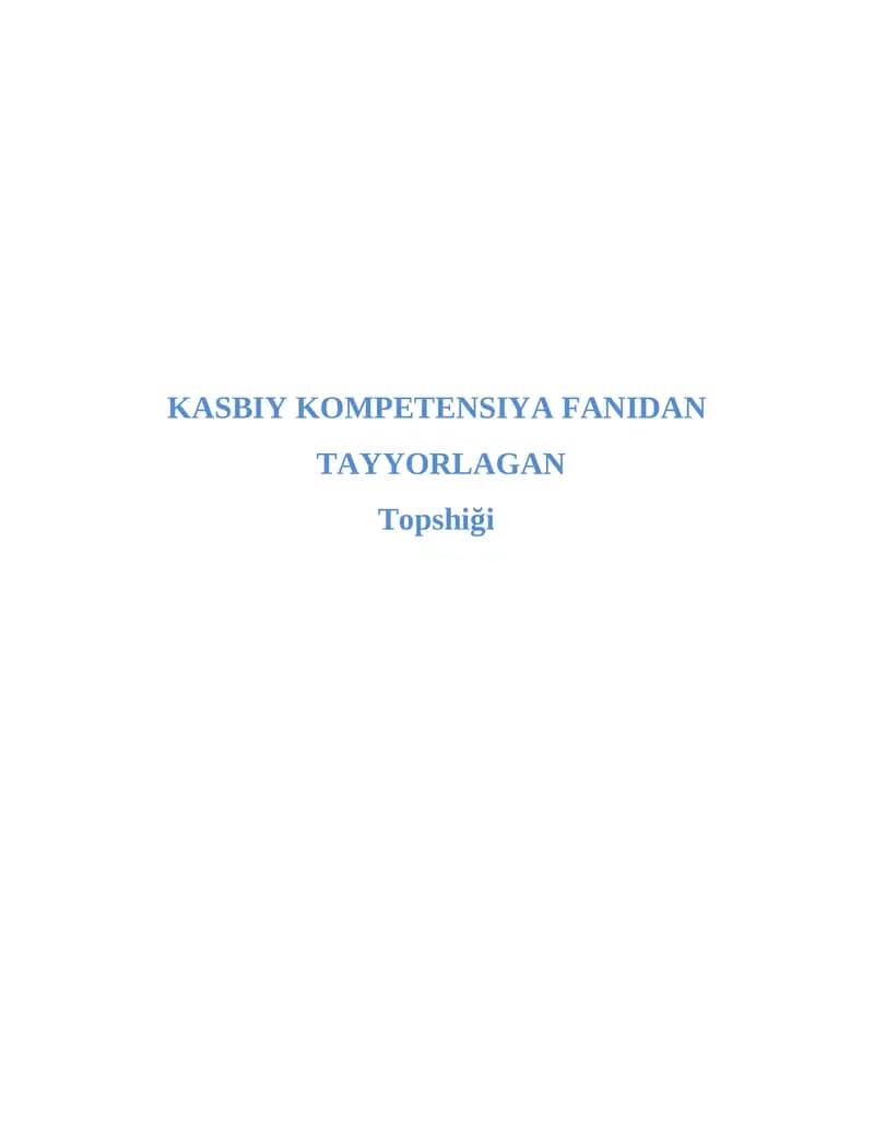 Rivojlangan mamlakatlarda kasbiy kompetentlikka oid ilmiy yondashuvlar