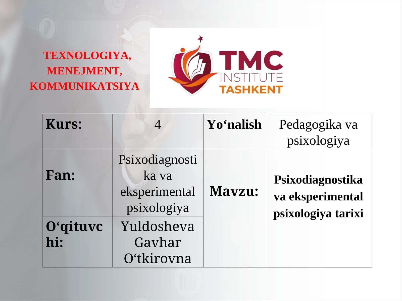 Psixodiagnostika va eksperimental psixologiya tarixi