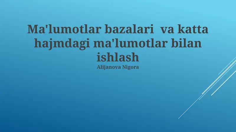 Ma'lumotlar xavfsizligi va maxfiyligi