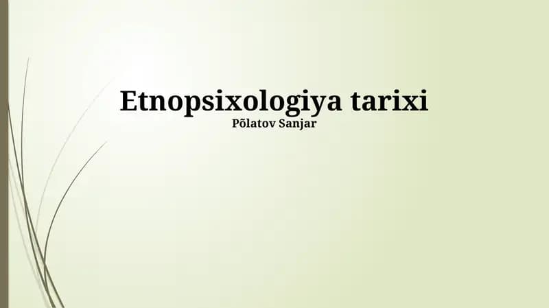Etnopsixologiya tarixi