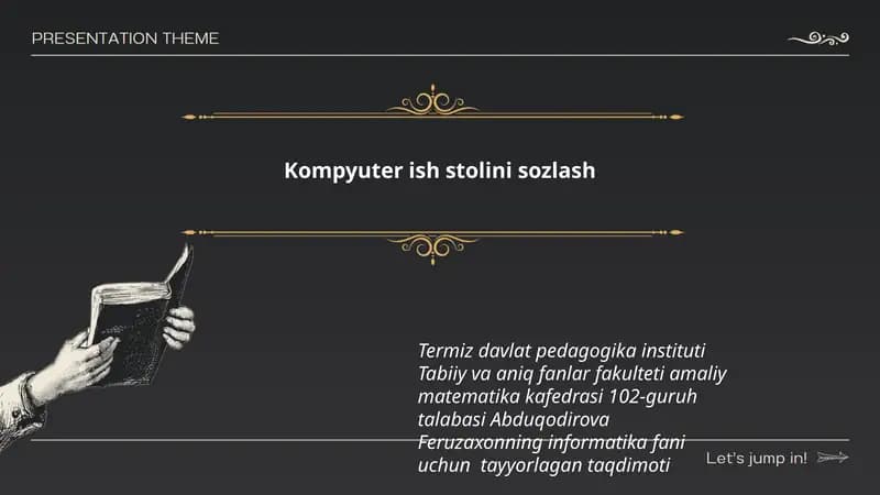 Abduqodirova Feruzaxonning informatika fani uchun tayyorlagan taqdimoti