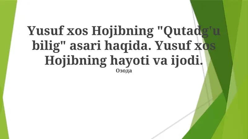 Qutadg'u Bilig