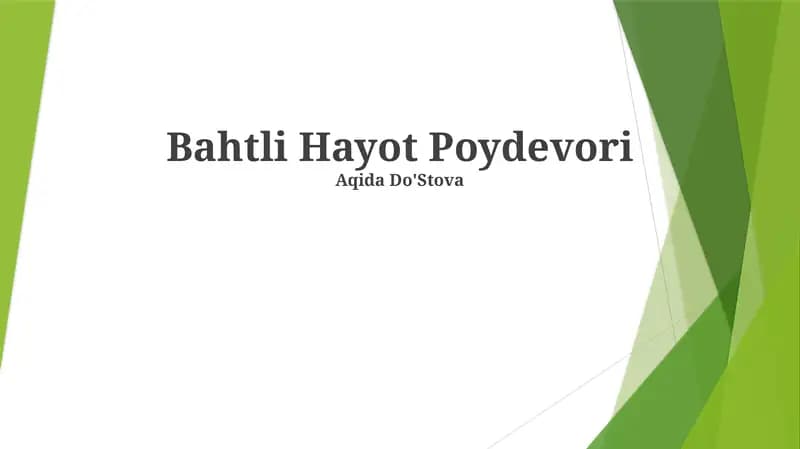 Bahtli Hayot Poydevori