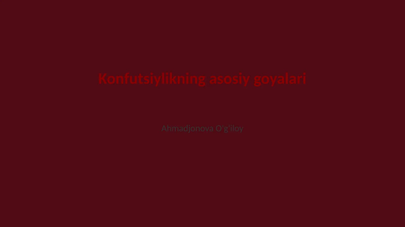 Konfutsiylikning asosiy goyalari