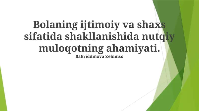 Muloqot ko'nikmalarini rivojlantirish