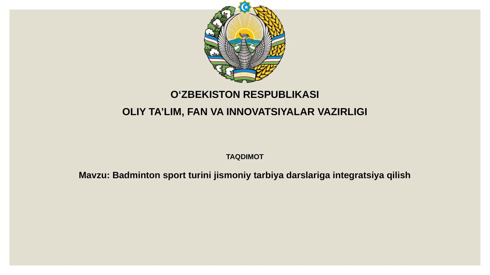 Badminton sporti jismoniy tarbiya darslariga integratsiya qilish