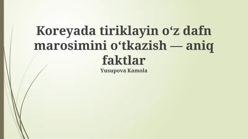 Koreyada tiriklayin o‘z dafn marosimini o‘tkazish — aniq faktlar