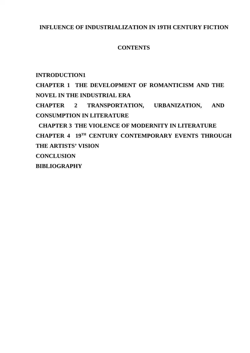 Influence of Industrialization in 19th Century Fiction