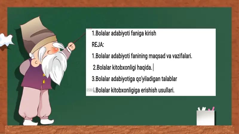 Bolalar adabiyoti faniga kirish