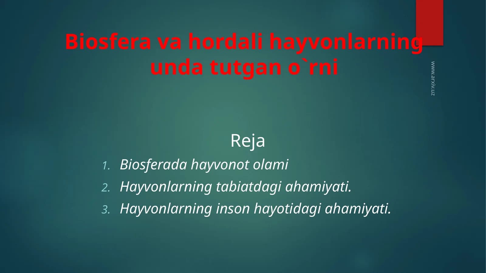 Biosferavahordalihayvonlarningundatutgano`rni