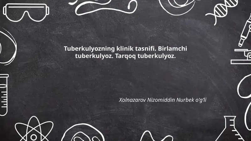 Tuberkulyozning klinik tasnifi
