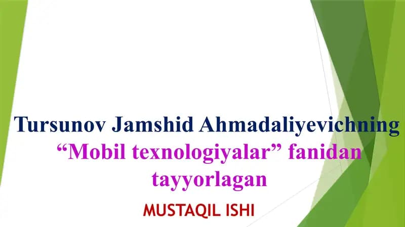 Mobil ilovalarga  texnik hizmat ko'rsatiladiganhizmatlarni tahlil qilish jarayonini o'rganish va amaliy konikmalarni  rivojlantirish.