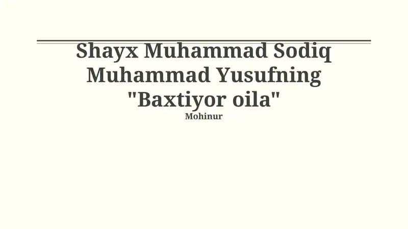 "Baxtli Oila"